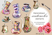 Porcelain tableware, an Illustration by Olha Urdeichuk (Thumbnail 2 of 11)