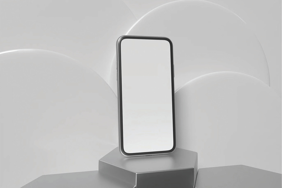 Mobile Phone On Pedestal Mockup, an Advertising Mockup by skybluecreative (Photo 3 of 3)