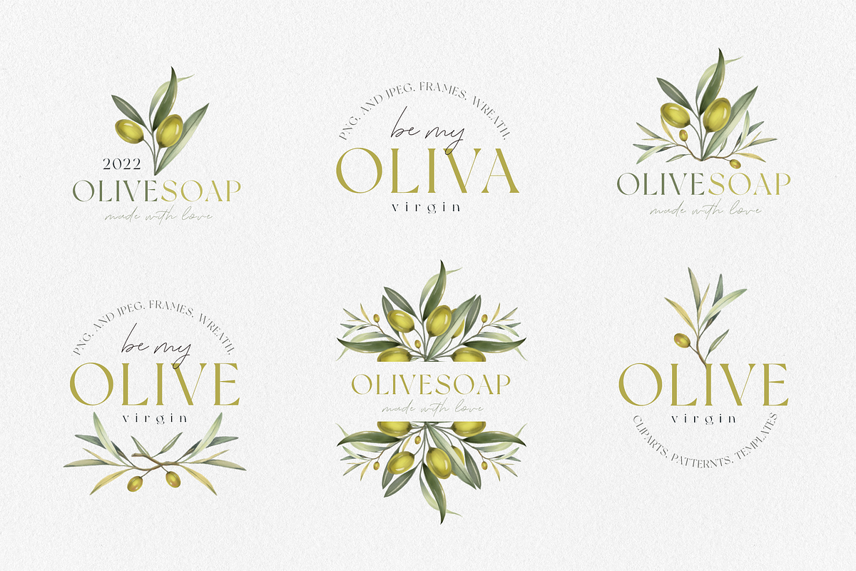 Olive illustrations and logos, an Illustration by Ojeny shop (Photo 5 of 8)