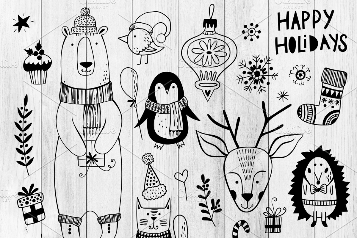 Christmas vector set, an Illustration by piyacler (Photo 3 of 5)