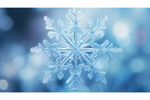 winter snowflake ice background ai, a Holiday Photo by pikepicture