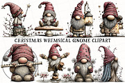 Christmas Whimsical Gnome Clipart, an Illustration by OK Design (Thumbnail 2 of 6)