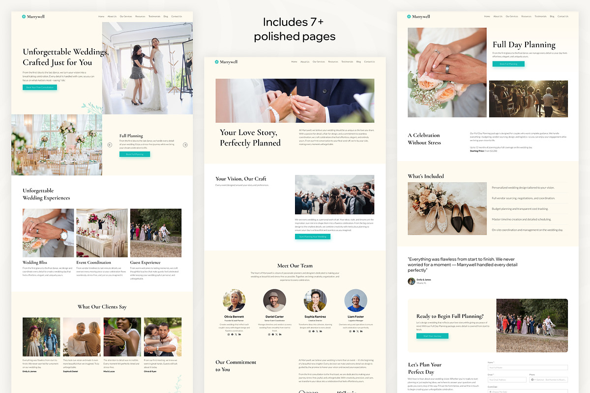Elegant Wedding Planner Wix Template preview 3