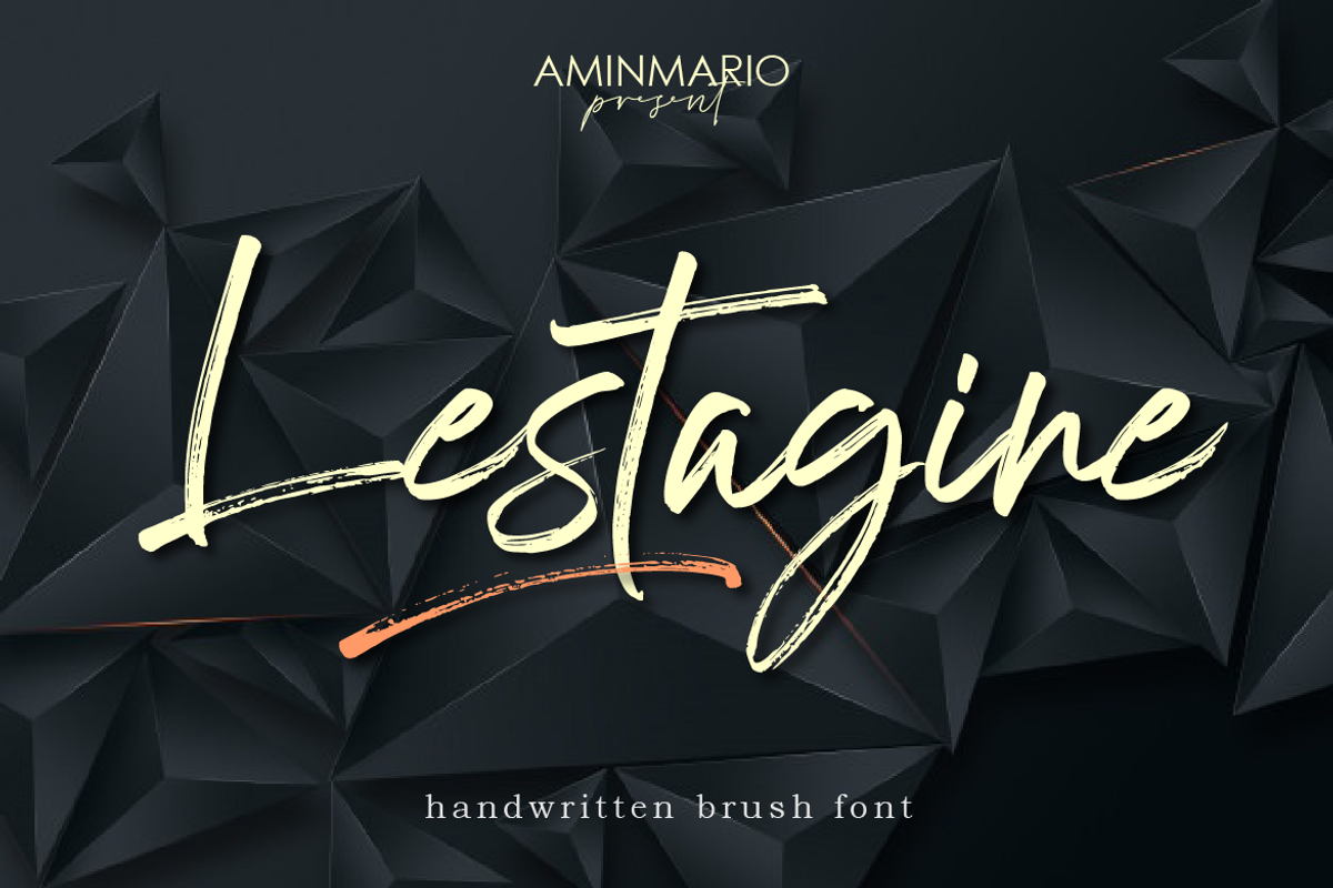 Lestagine, a Script Font by AMINMARIO (Photo 1 of 16)