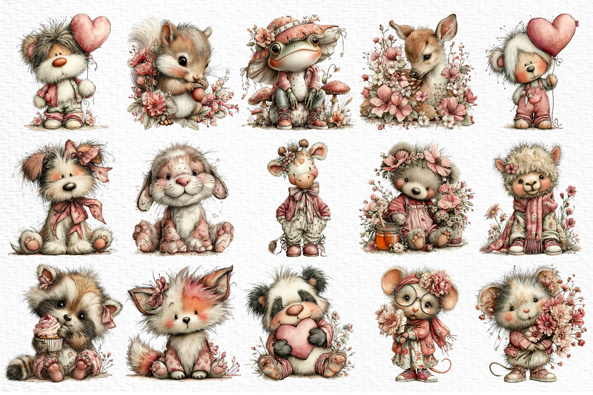 Whimsical Animals Clipart, an Illustration by Craft Nest (Photo 6 of 11)