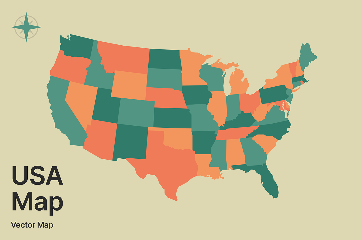 United States Vector Map, a Graphic by Ben Buysse (Photo 1 of 4)