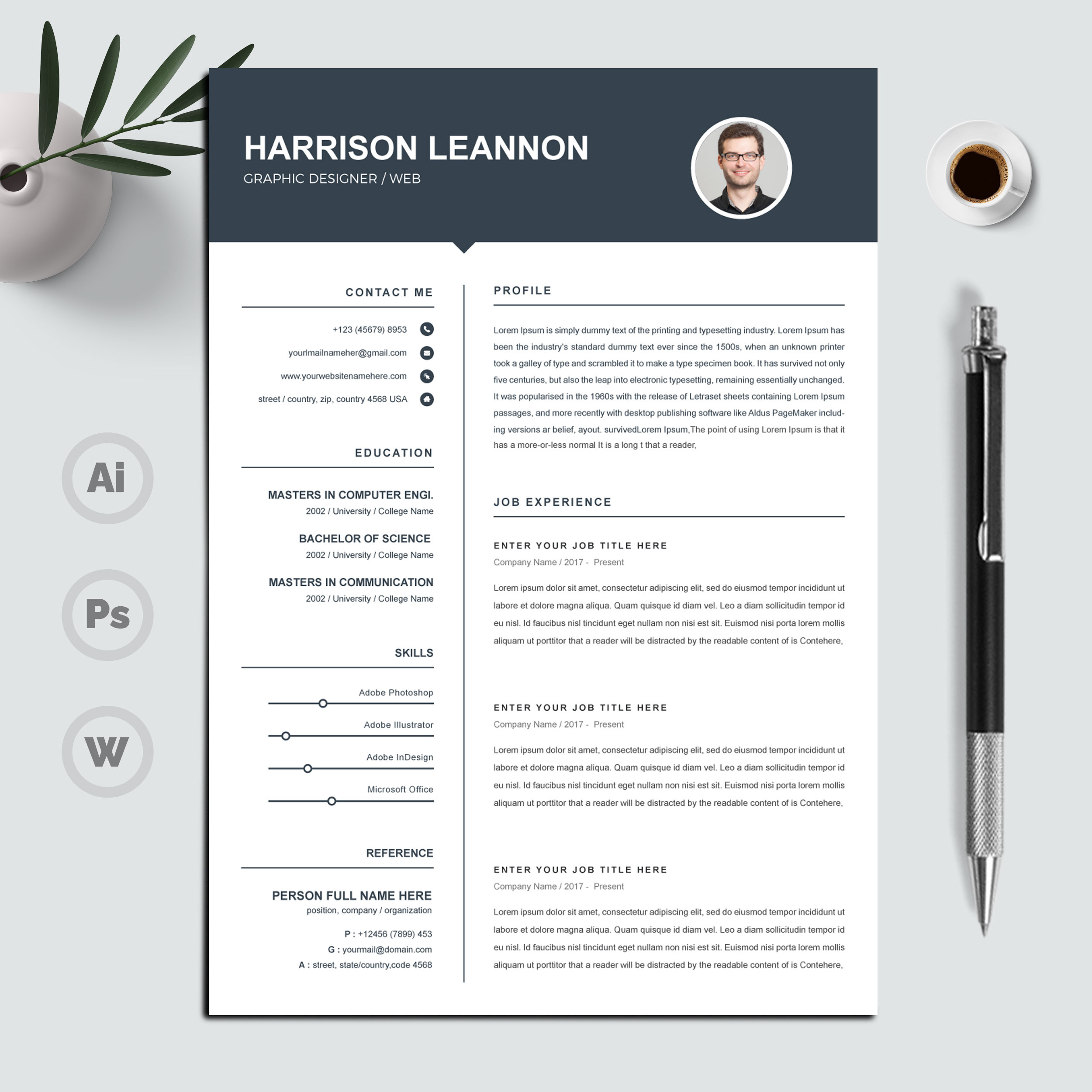 CV Template, a Resume Template by X-Type