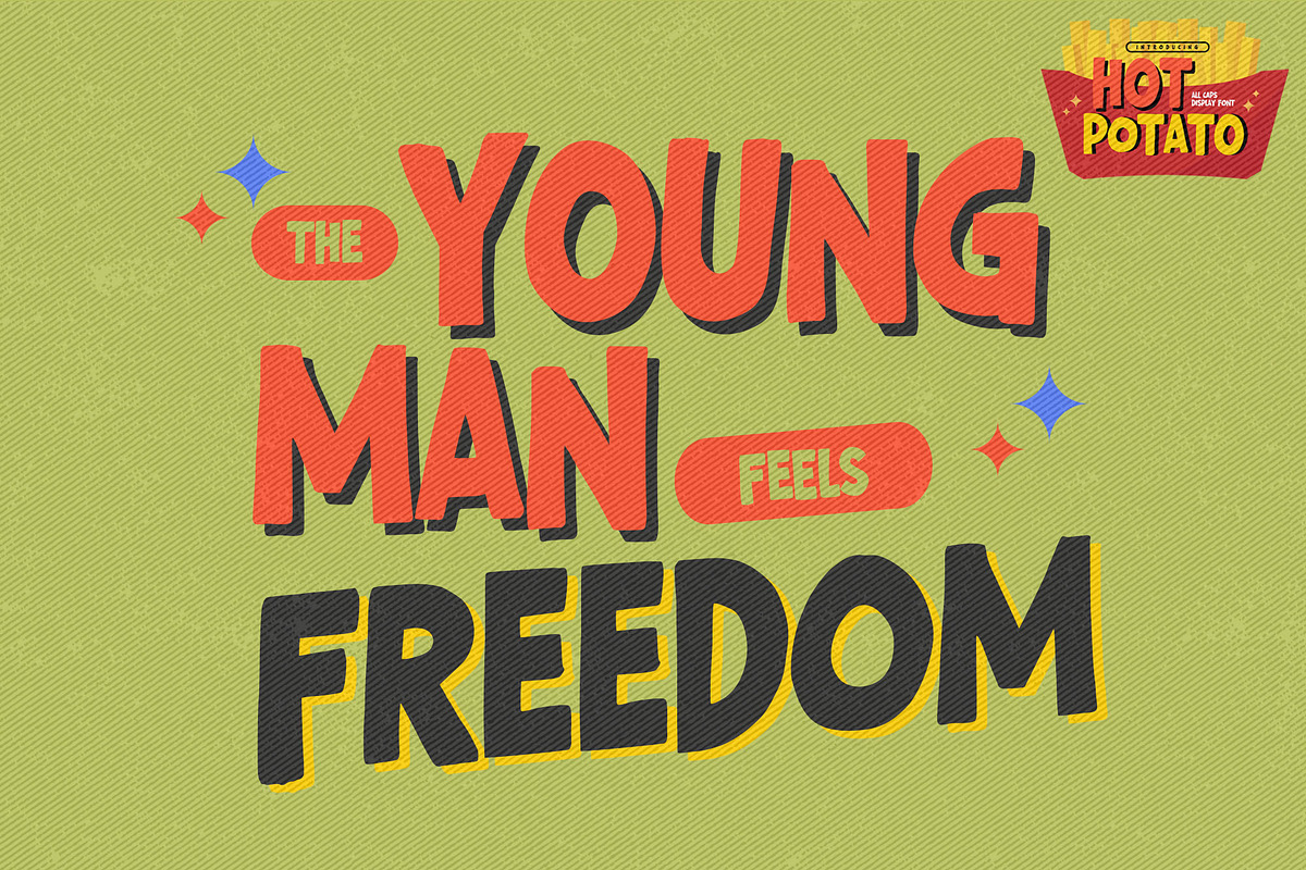 Hot Potato - All Caps Display Font, a Sans Serif Font by Gassstype (Photo 6 of 8)