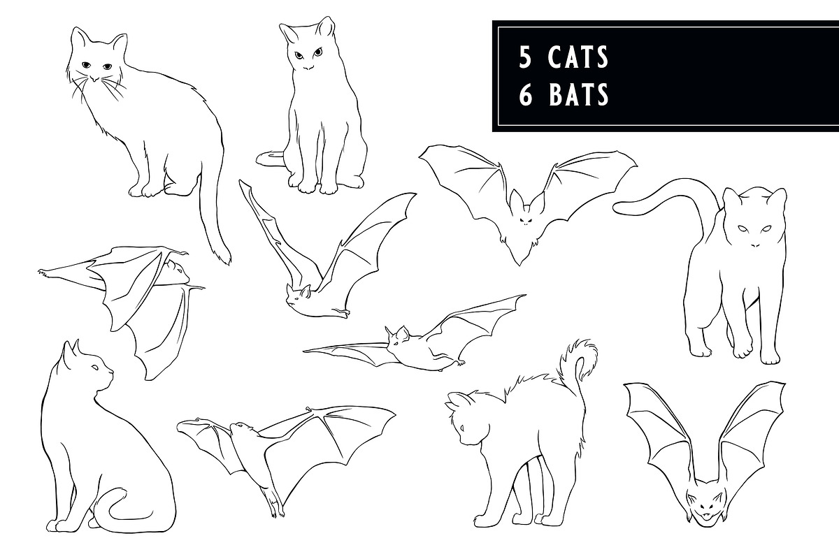 Classic Halloween Inky Illustrations, a Decorative Illustration by The Digital Prop Shop (Photo 2 of 7)