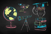 Chalked education set (color), an Object Graphic by Sonya Illustrations (Thumbnail 5 of 9)