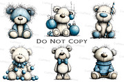 Christmas Teddy Bear Blue Clipart, an Illustration by Craft Nest (Thumbnail 7 of 9)