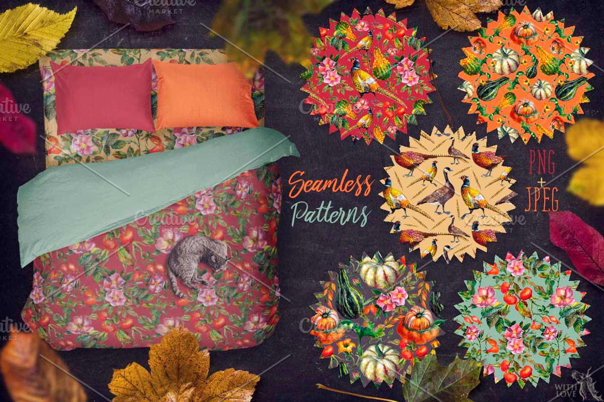 Watercolor Rosehip & Pumpkins Set, an Illustration by Fluffy Unicorn (Photo 3 of 9)