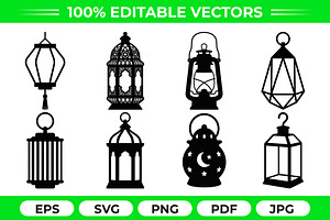 Lantern Silhouette Vector Pack