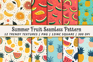 Summer Fruit Seamless Pattern, an Illustration by OK Design