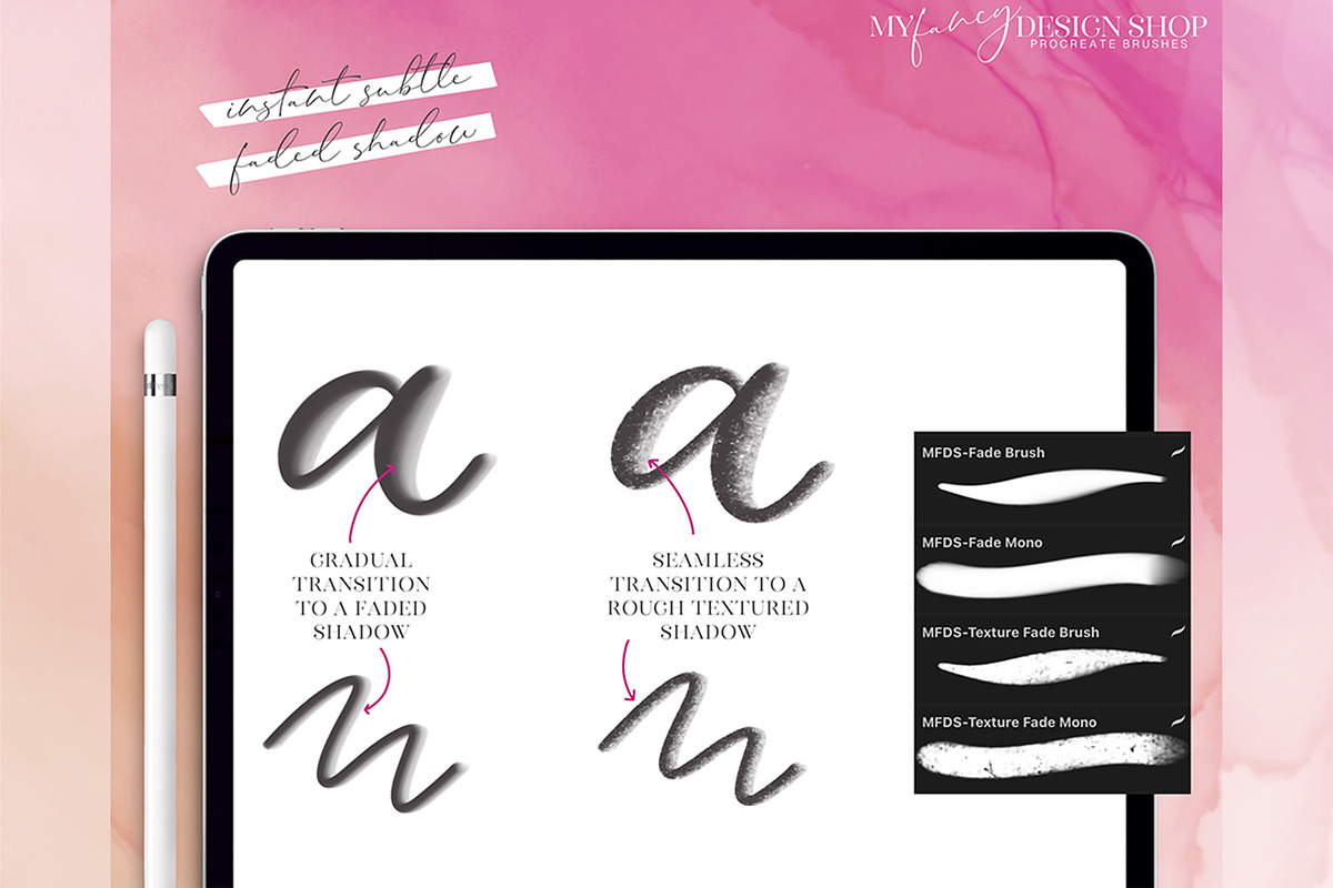 Faded Shadow Procreate Brushes, a Brush Add-On by My Fancy Design Shop (Photo 2 of 9)
