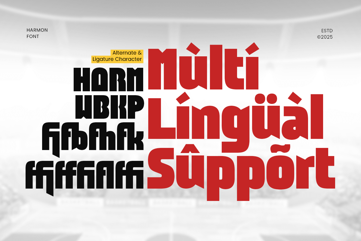 Harmon - Condensed Strong Bold Font, a Sans Serif Font by TokoPress (Photo 12 of 12)