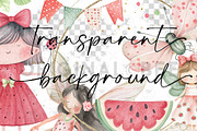 Watermelon Fairy Clipart Summer, an Illustration by BigCakeBee (Thumbnail 2 of 4)