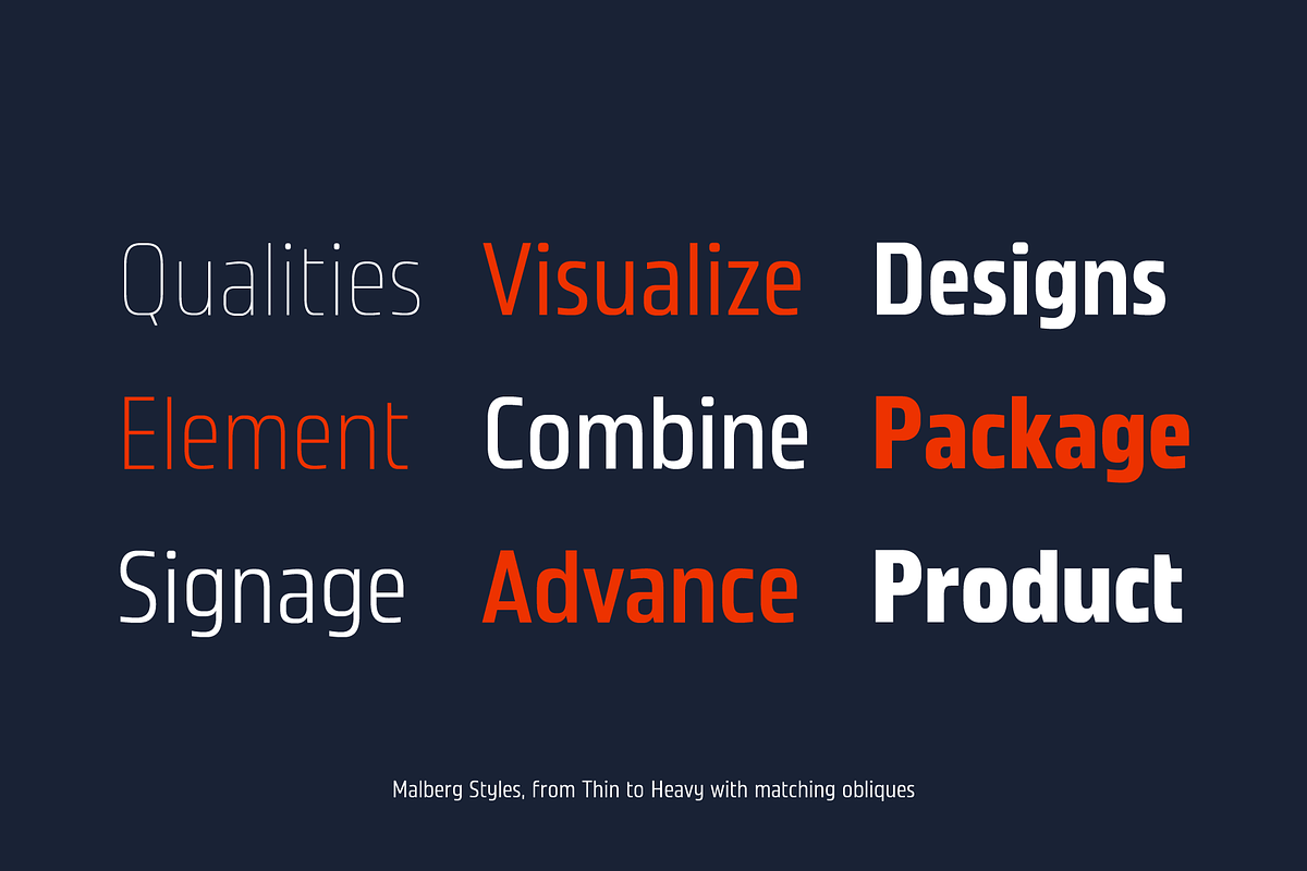 Malberg; Condensed Sans Family, a Sans Serif Font by Eko Bimantara (Photo 4 of 11)