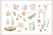 Cozy Christmas. Watercolor Clip Art., a Seasonal Illustration by Farida Bik (Thumbnail 2 of 13)
