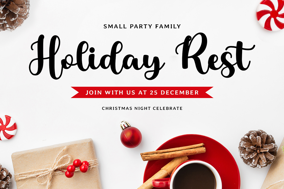 Christmas Garland, a Handwritten Font by Mozatype (Photo 2 of 10)