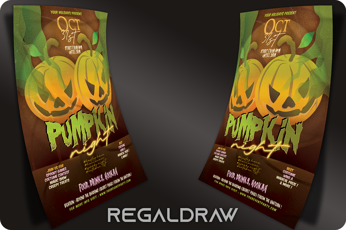 Pumpkin Night Halloween Flyer, a Flyer Template by regalDRAW (Photo 2 of 3)