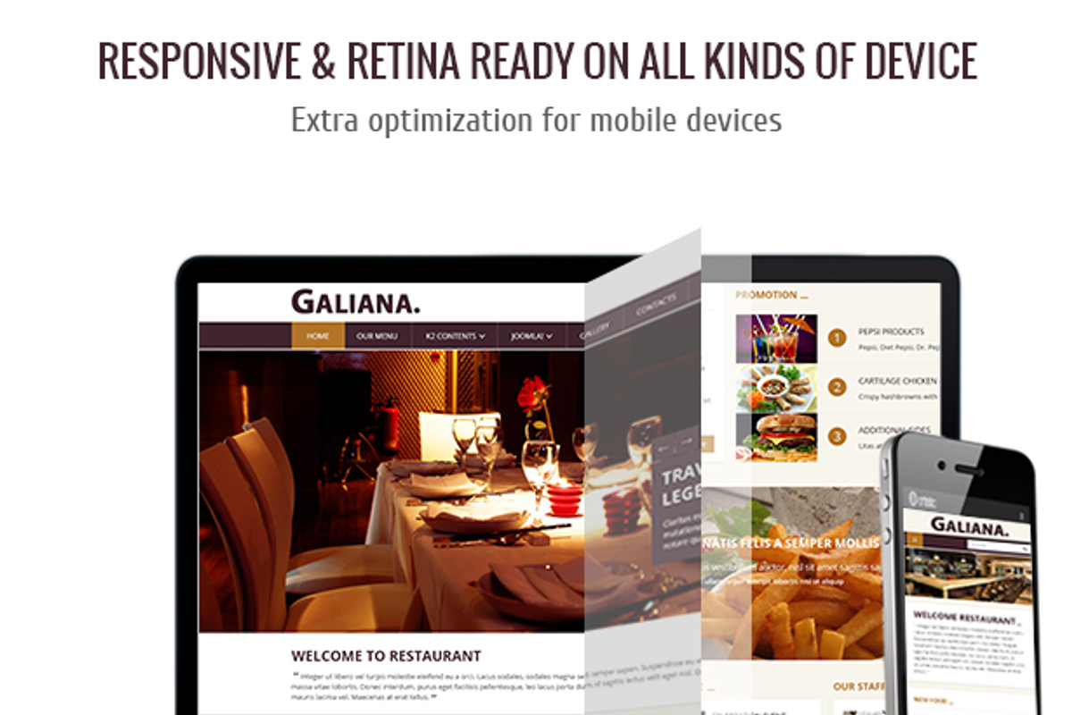 Galiana - Restaurant Joomla Template, a Websites & App Template by JoomlaUX (Photo 2 of 5)