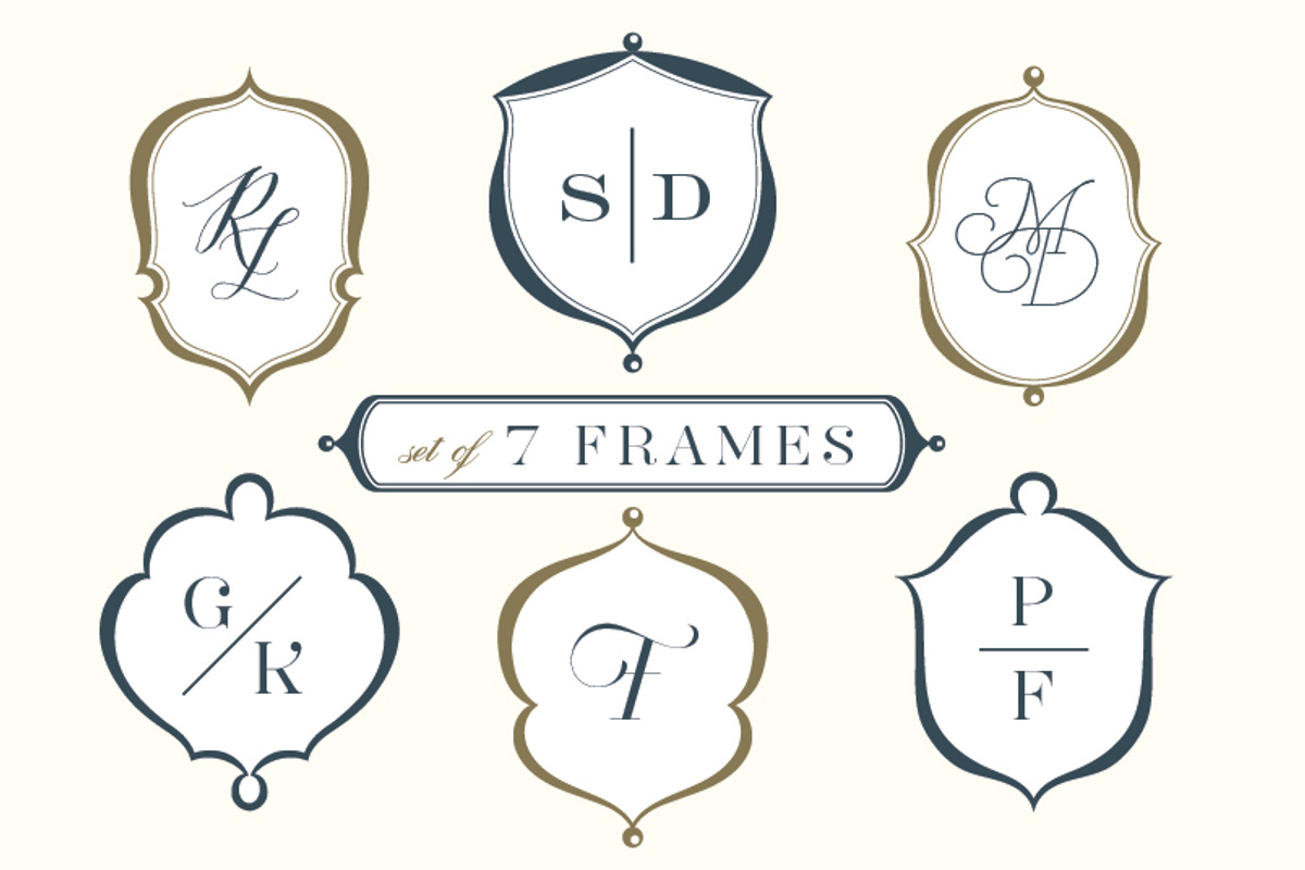 Set of 7 Frames & Crests, an Object Graphic by Bianca Mascorro Art (Photo 1 of 3)