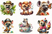 Cute Hyena Sublimation Clipart, an Illustration by OK Design (Thumbnail 2 of 5)