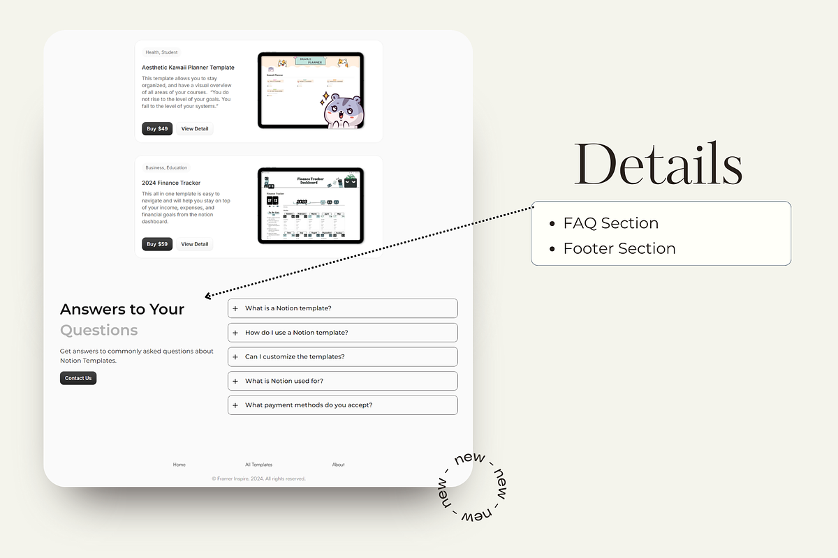 Bella- Minimal Notion Seller Website, a Websites & App Template by DaisyStudio (Photo 6 of 9)