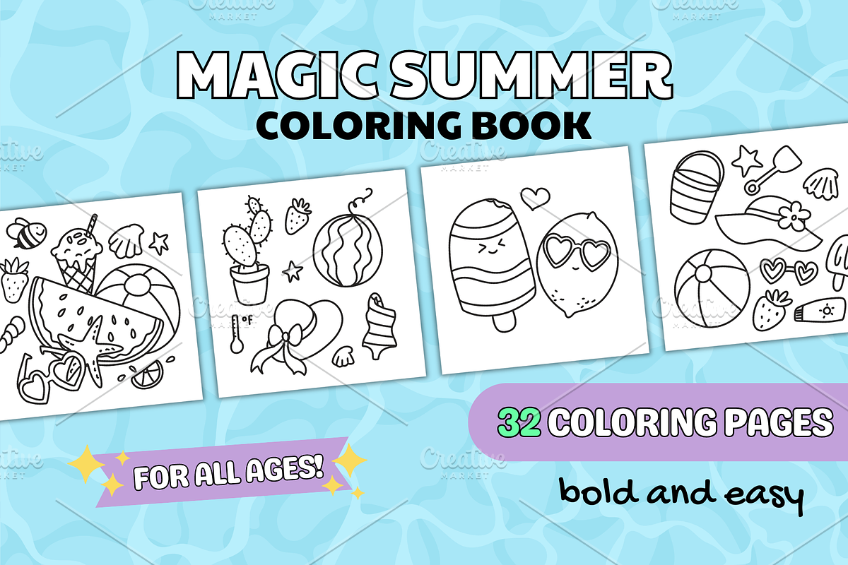 Magic Summer Coloring Pages, a Graphic by Bamboobear Books Shop (Photo 1 of 3)