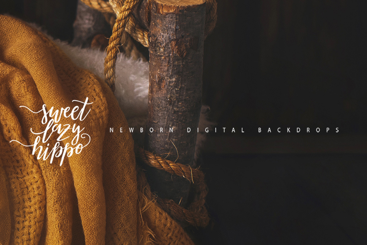 Vintage Wooden Bed. Newborn Backdrop preview 5
