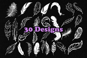 Feather Photoshop Stamp Brushes, a Brush Add-On by ArtistMef (Thumbnail 2 of 4)