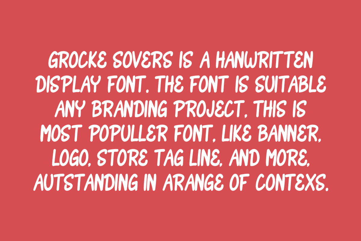 Grocke Sovers - Hand Drawn Font, a Handwritten Font by QR Design Studio (Photo 3 of 6)