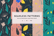 Floral Seamless Patterns, a Pattern Graphic by Marinastu (Thumbnail 1 of 10)