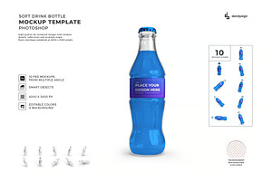 Soft Drink Bottle Mockup Template, a Packaging Mockup by DesignRushMarket