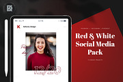 Red & White Social Media Pack, a Social Media Template by Kahuna Design (Thumbnail 2 of 6)