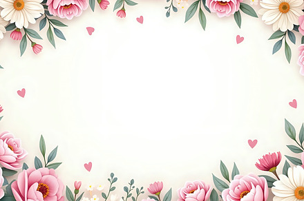 Pastel Garden Floral With Text Area, a Photo by LOGOCREATIVE