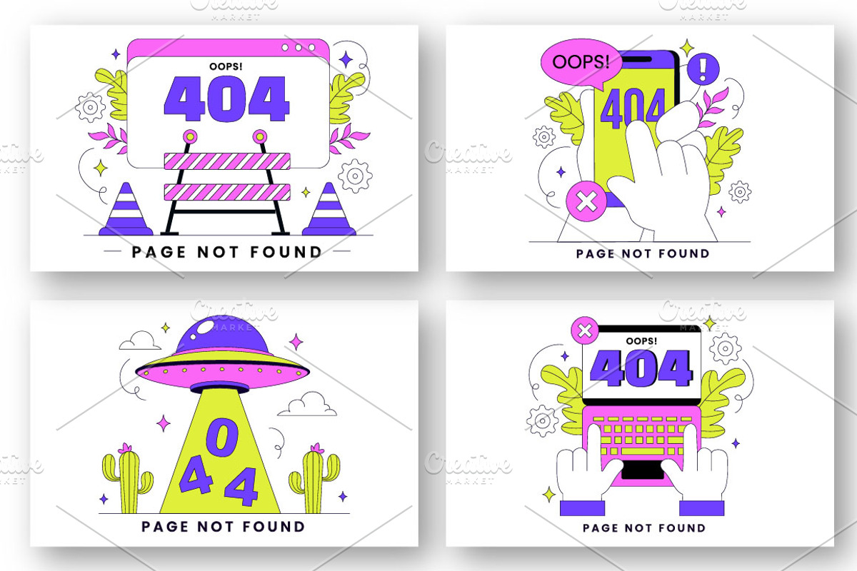 10 404 Error Vector Illustration, a Technology Illustration by denayunebgt (Photo 3 of 4)