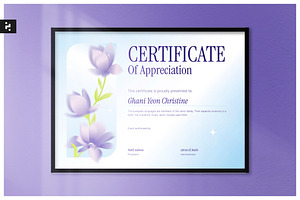 Purple Floral Certificate, a Stationery Template by Neermana