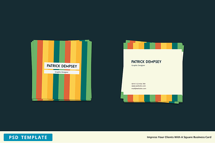 Stripes - Square Business Card
