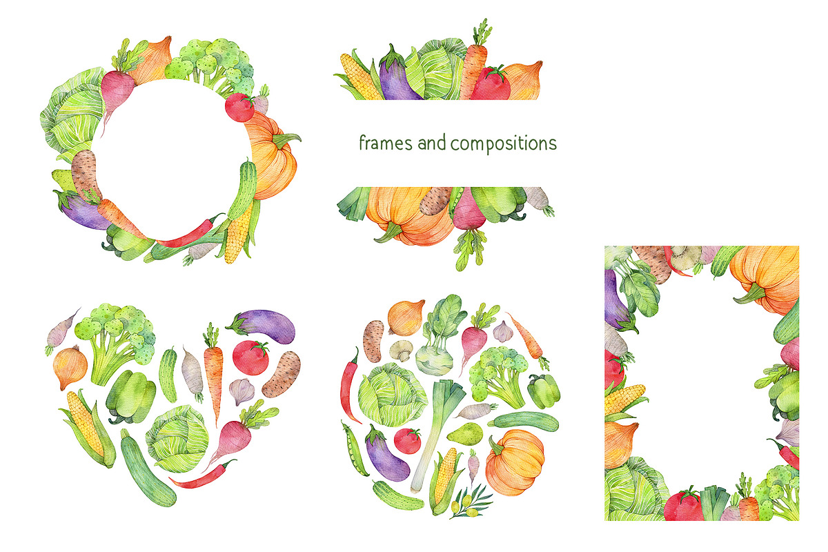 Vegetables Watercolor collections, a Food Illustration by Green_leaf_17 (Photo 5 of 5)