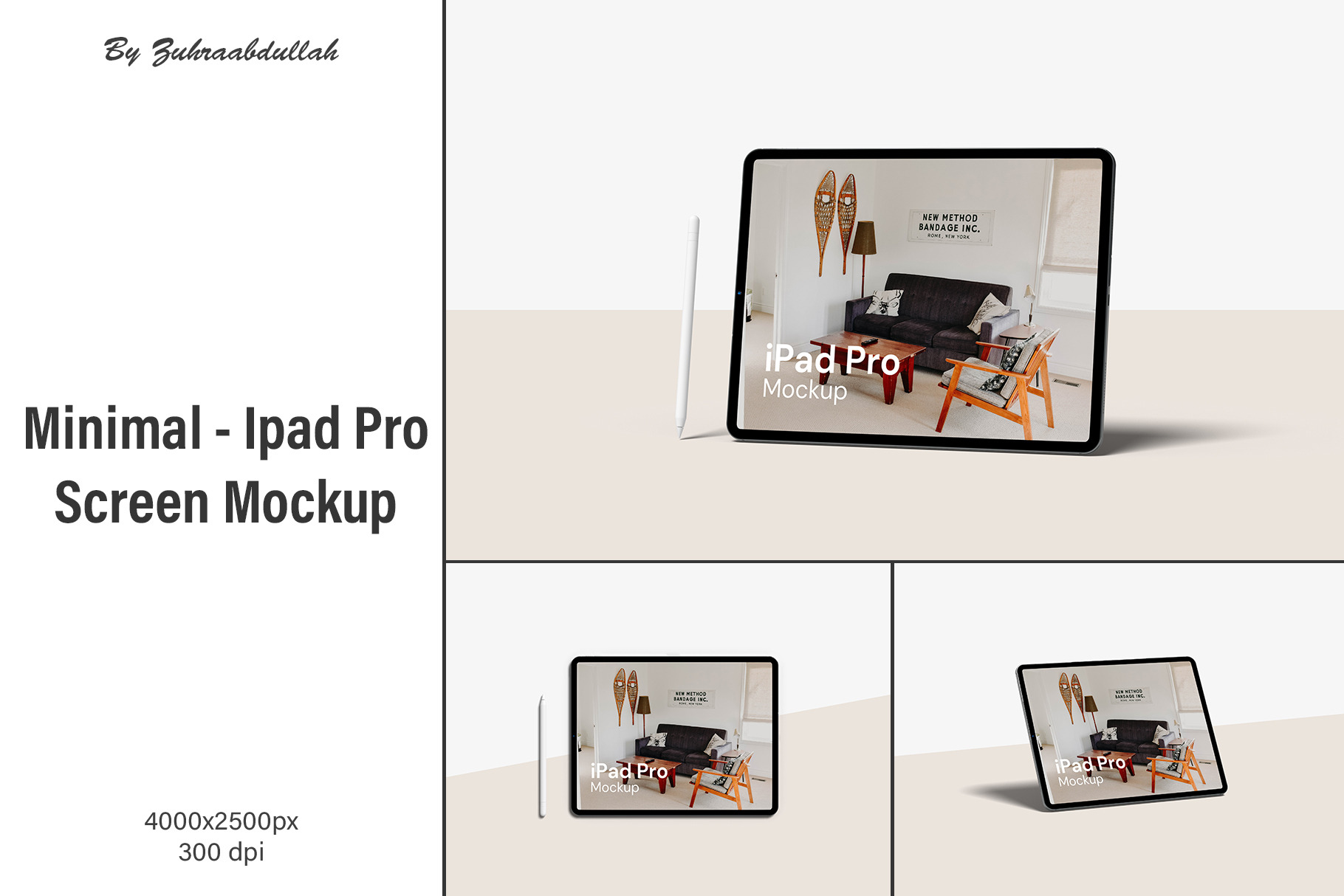 Minimal - iPad Pro Screen Mockup, an iPhone Mockup by zuhraabdullah