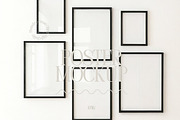 Six Gallery Frame Mockup In Black, a Mockup by First Impression Mockups (Thumbnail 1 of 4)