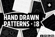 Hand Drawn Patterns / Set of 8, a Pattern Graphic by UgurSarac (Thumbnail 1 of 6)