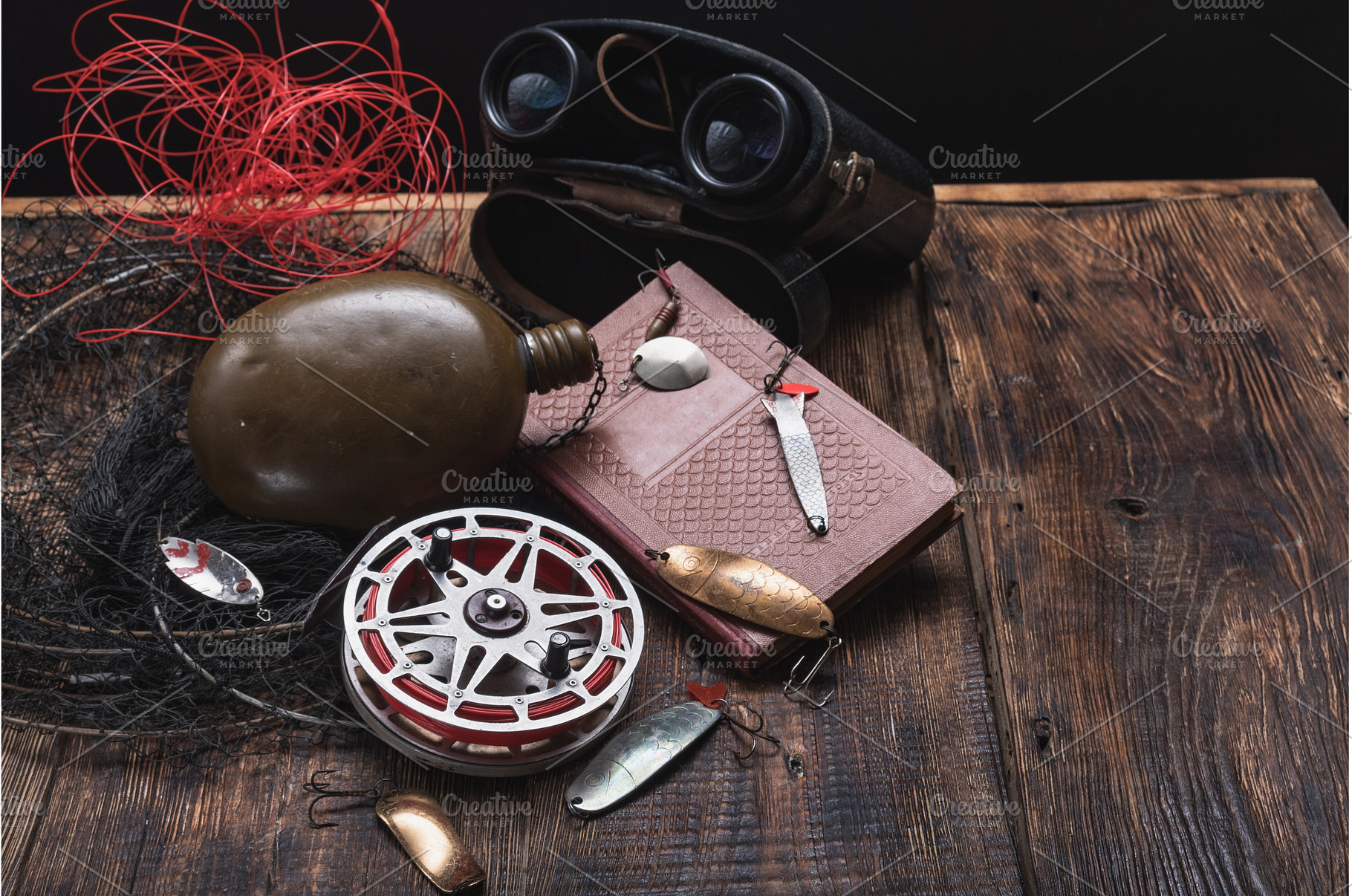 Set of vintage fishing gear with an, a Sports & Recreation Photo by Stockphoto by vzwer