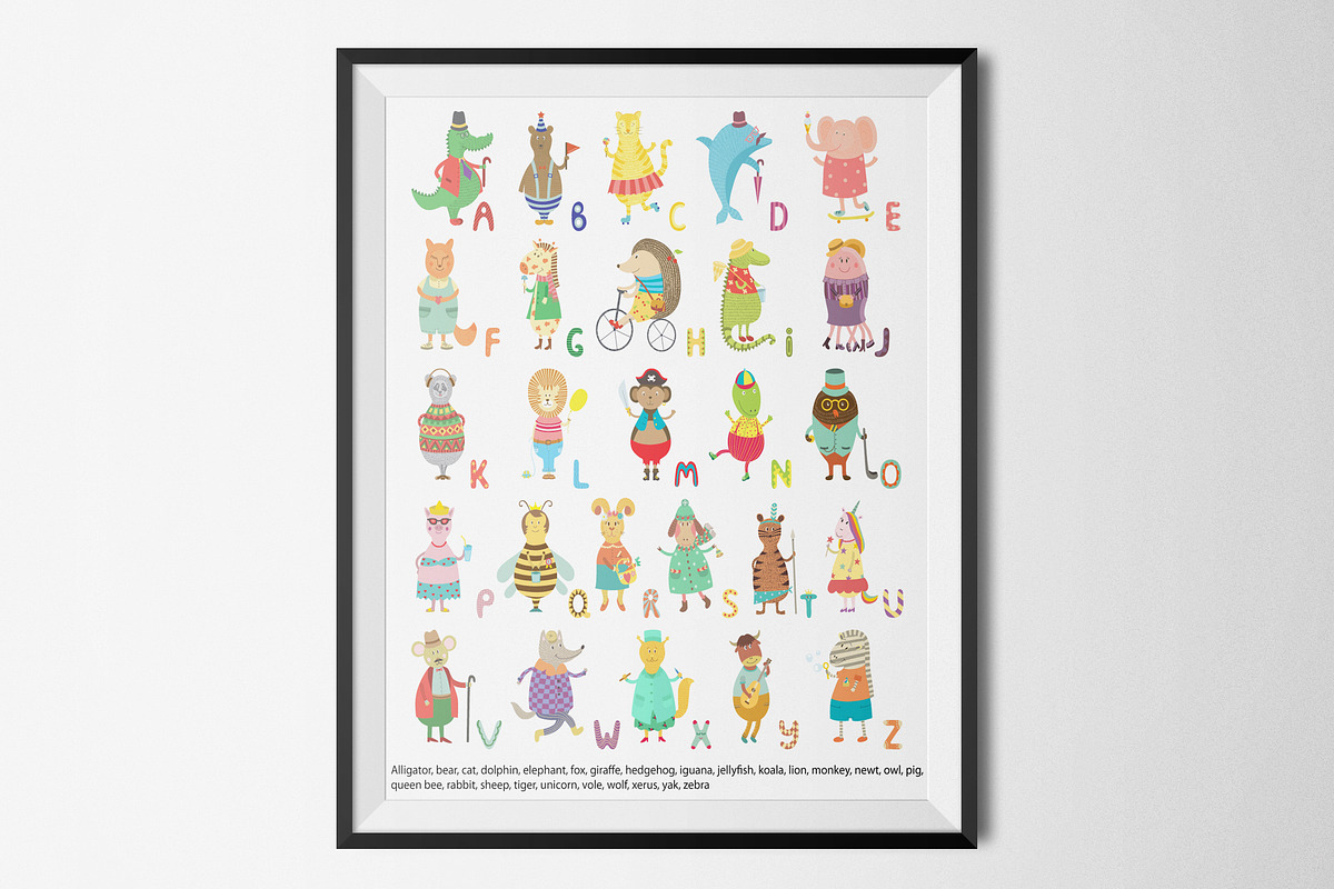 Kids Zoo Alphabet with cute animals!, an Object Graphic by Lana Samokhina (Photo 2 of 7)