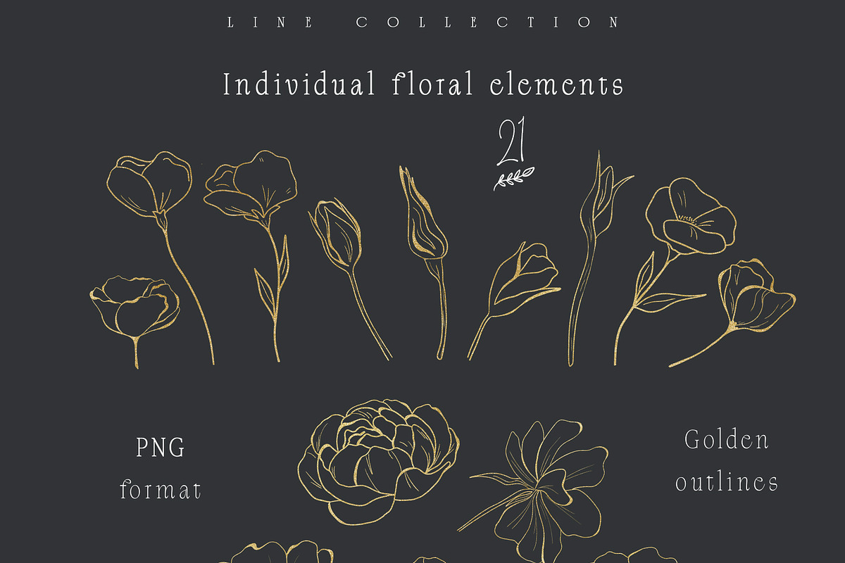 Meadow Wildflower Line Art Bundle, a Decorative Illustration by Sunshine Art (Photo 17 of 18)