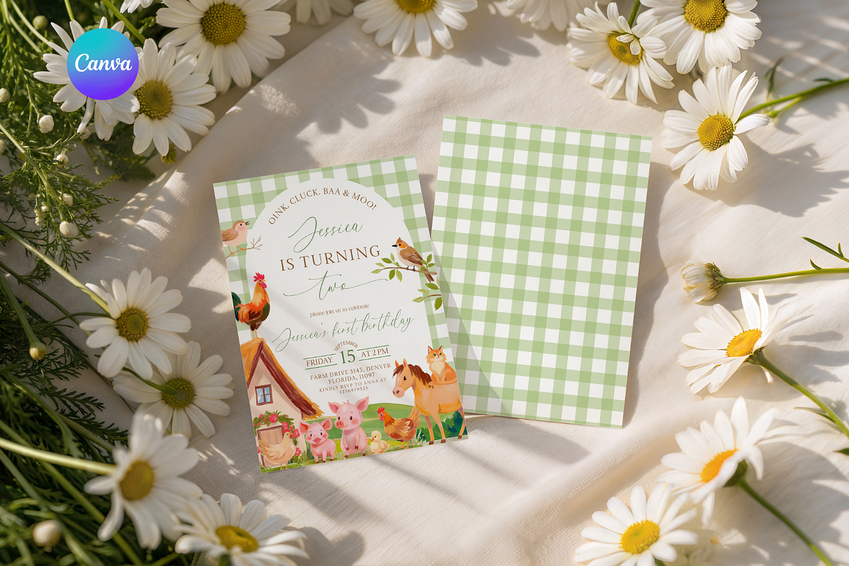 Farm Animal 2nd Birthday Invitation, an Invitation Template by Digital_Mind (Photo 1 of 3)