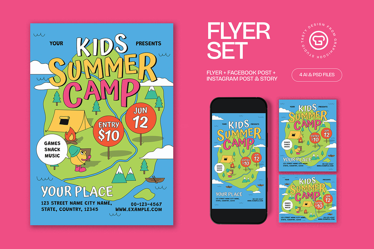 Kids Summer Camp Flyer, a Flyer Template by graphicook (Photo 1 of 3)