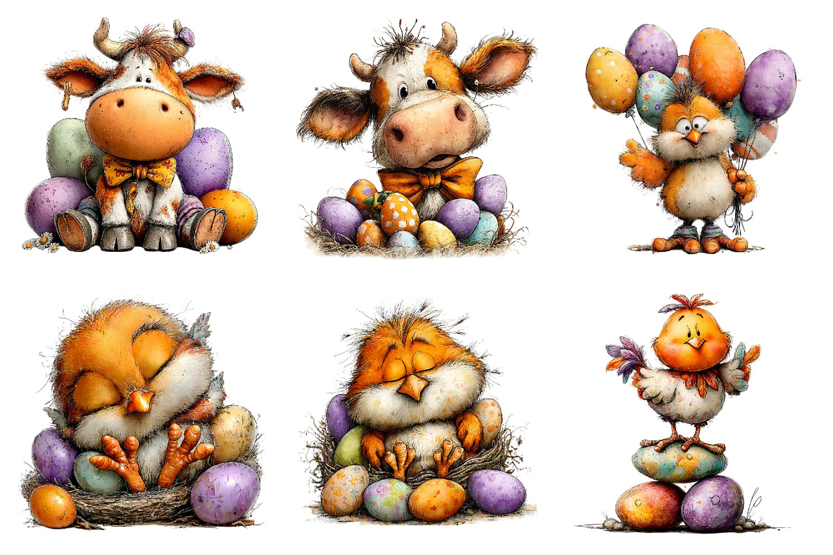Whimsical Baby Farm Easter Clipart, an Illustration by SinaCreation (Photo 5 of 11)